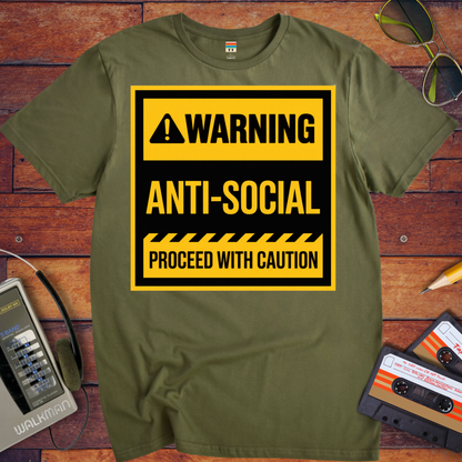 'Warning Anti-Social' Funny T-Shirt