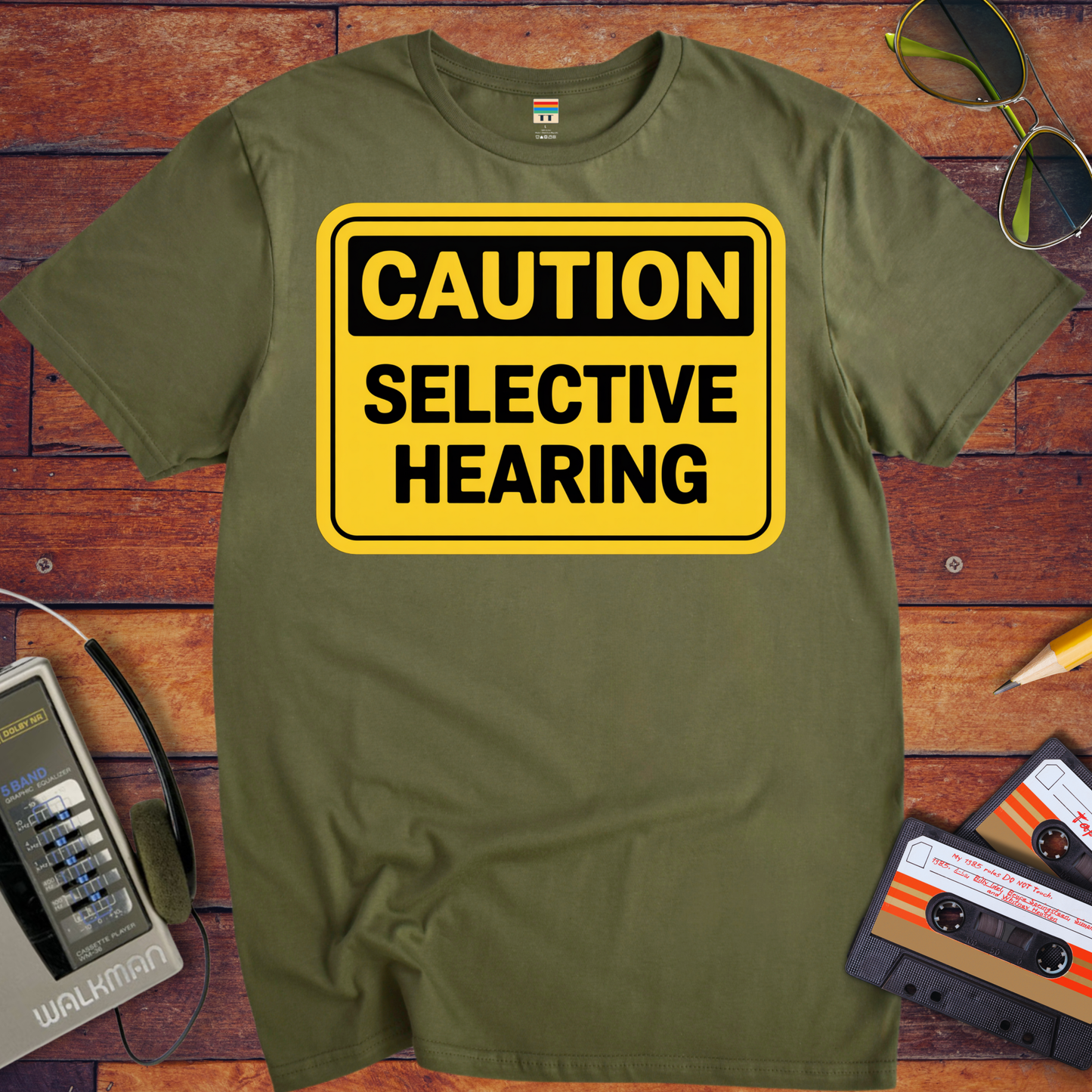 'Caution Selective Hearing' Funny T-Shirt