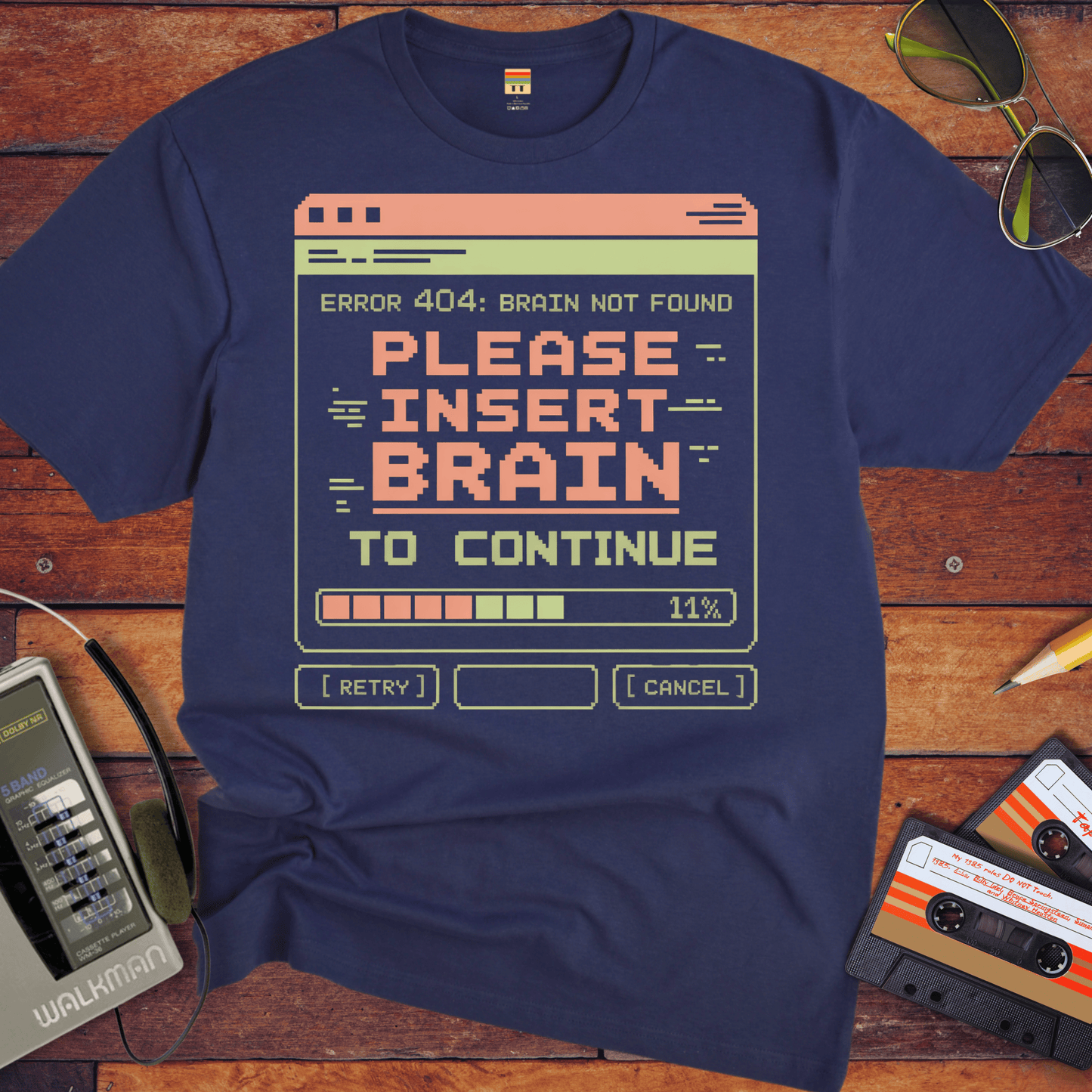 'Please Insert Brain' Funny T-Shirt