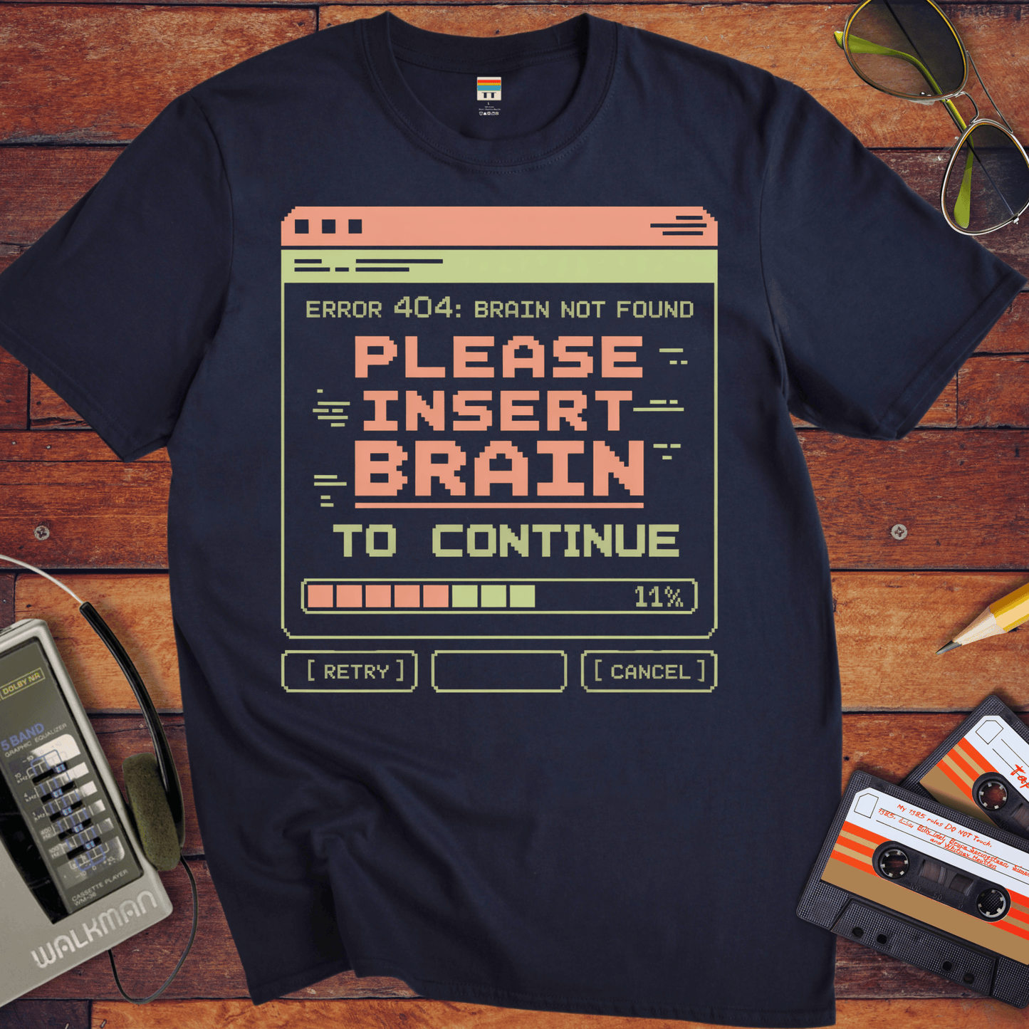 'Please Insert Brain' Funny T-Shirt
