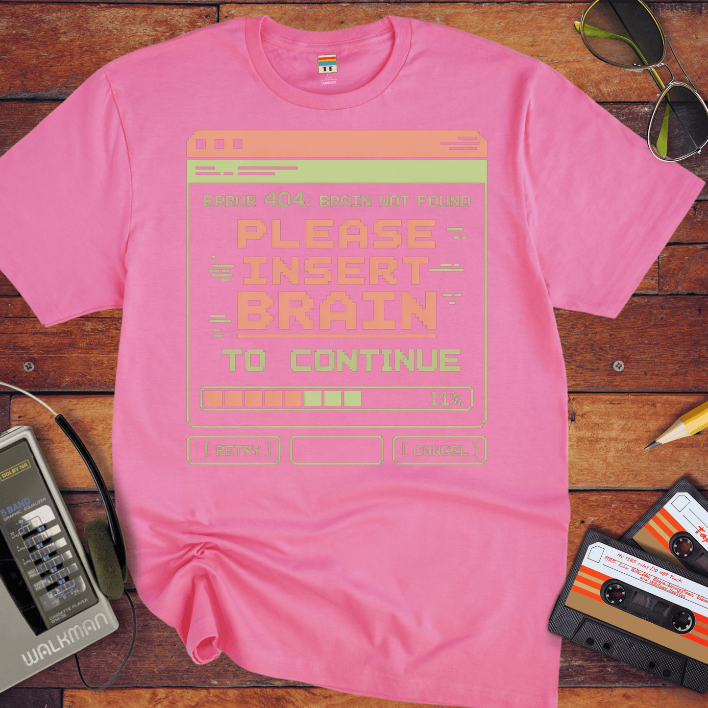 'Please Insert Brain' Funny T-Shirt