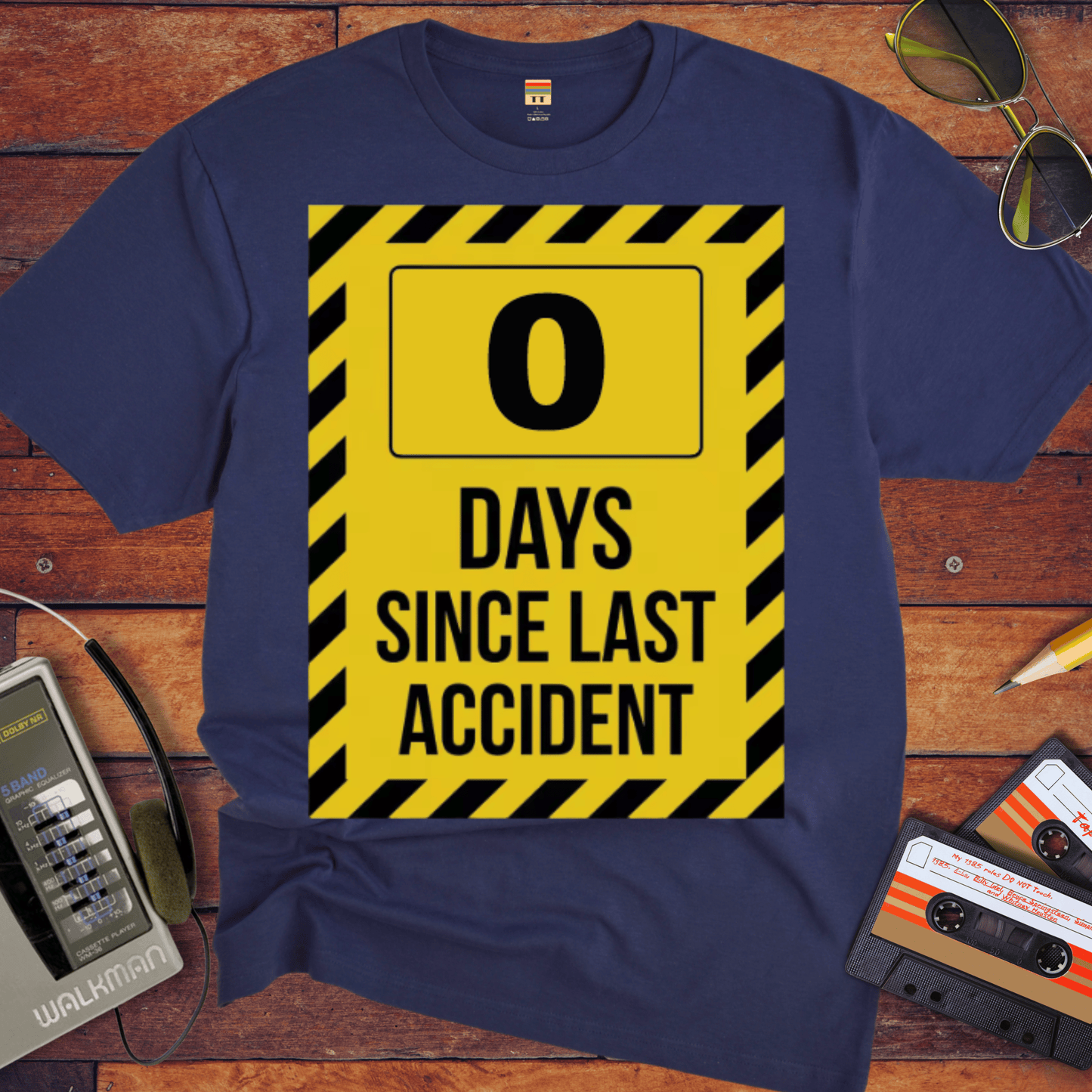 '0 Days Since Last Accident' Funny T-Shirt