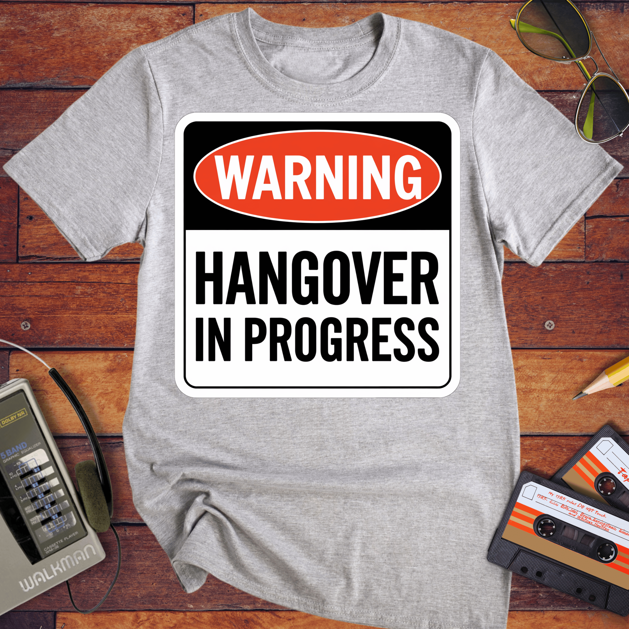 'WARNING HANGOVER IN PROGRESS' Funny T-Shirt