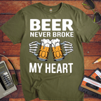 'BEER NEVER BROKE MY HEART' Funny T-Shirt
