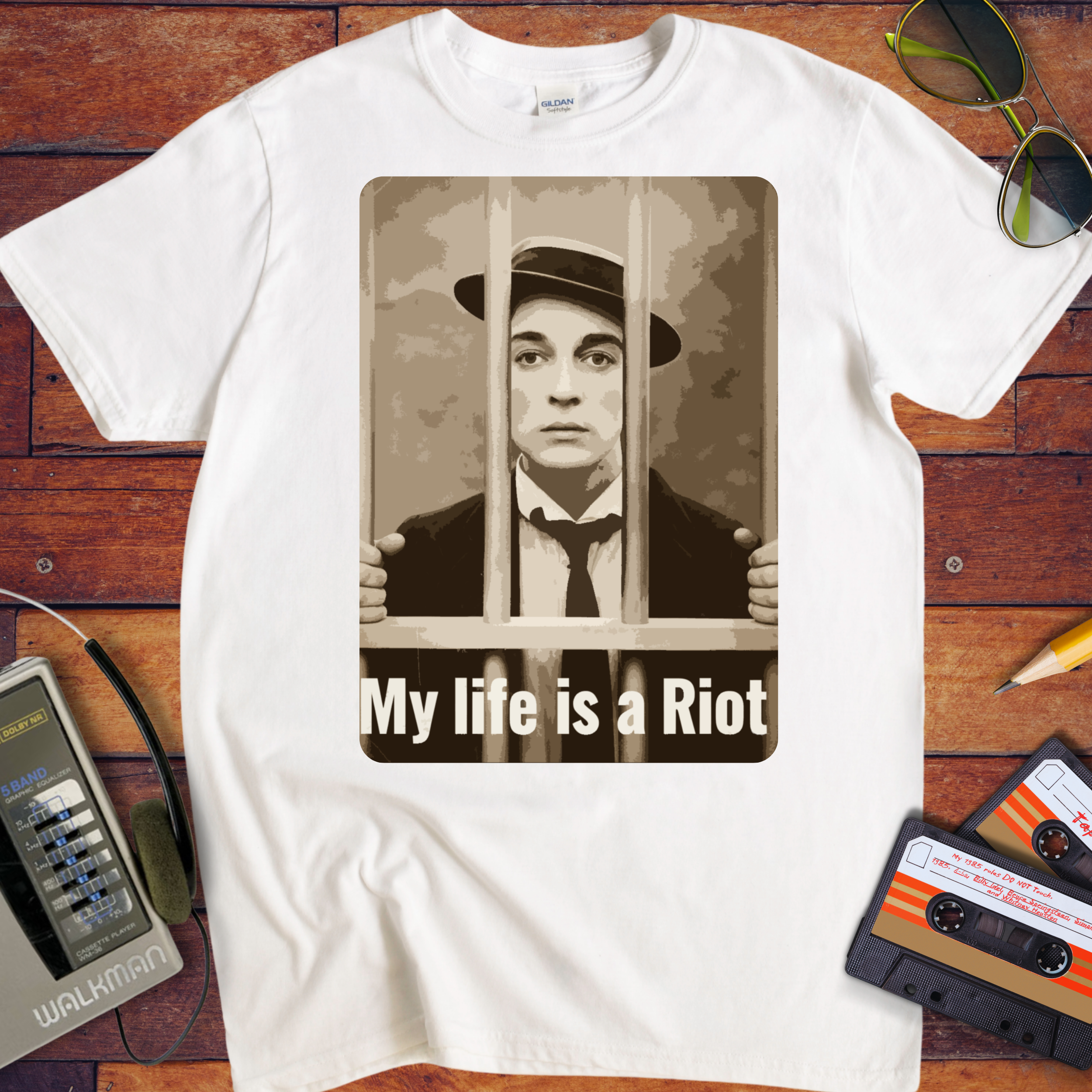 Life's a Riot T-Shirt | Buster Keaton Inspired Tee