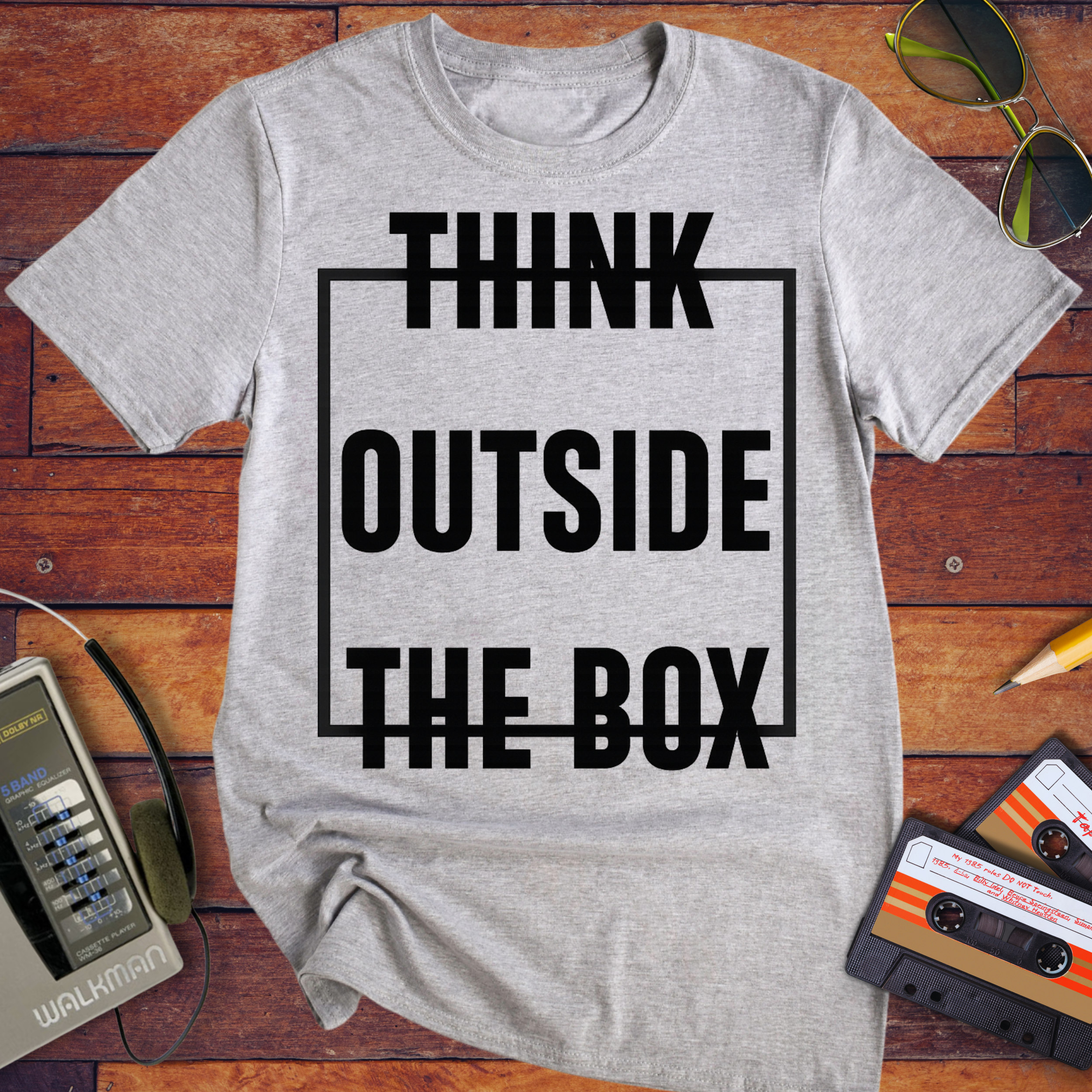 'Think Outside The Box' Funny T-Shirt