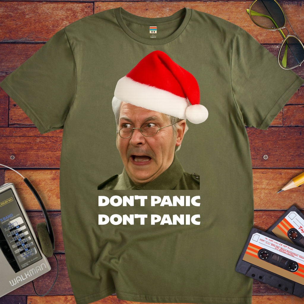 'Don't Panic Xmas' Funny T-Shirt