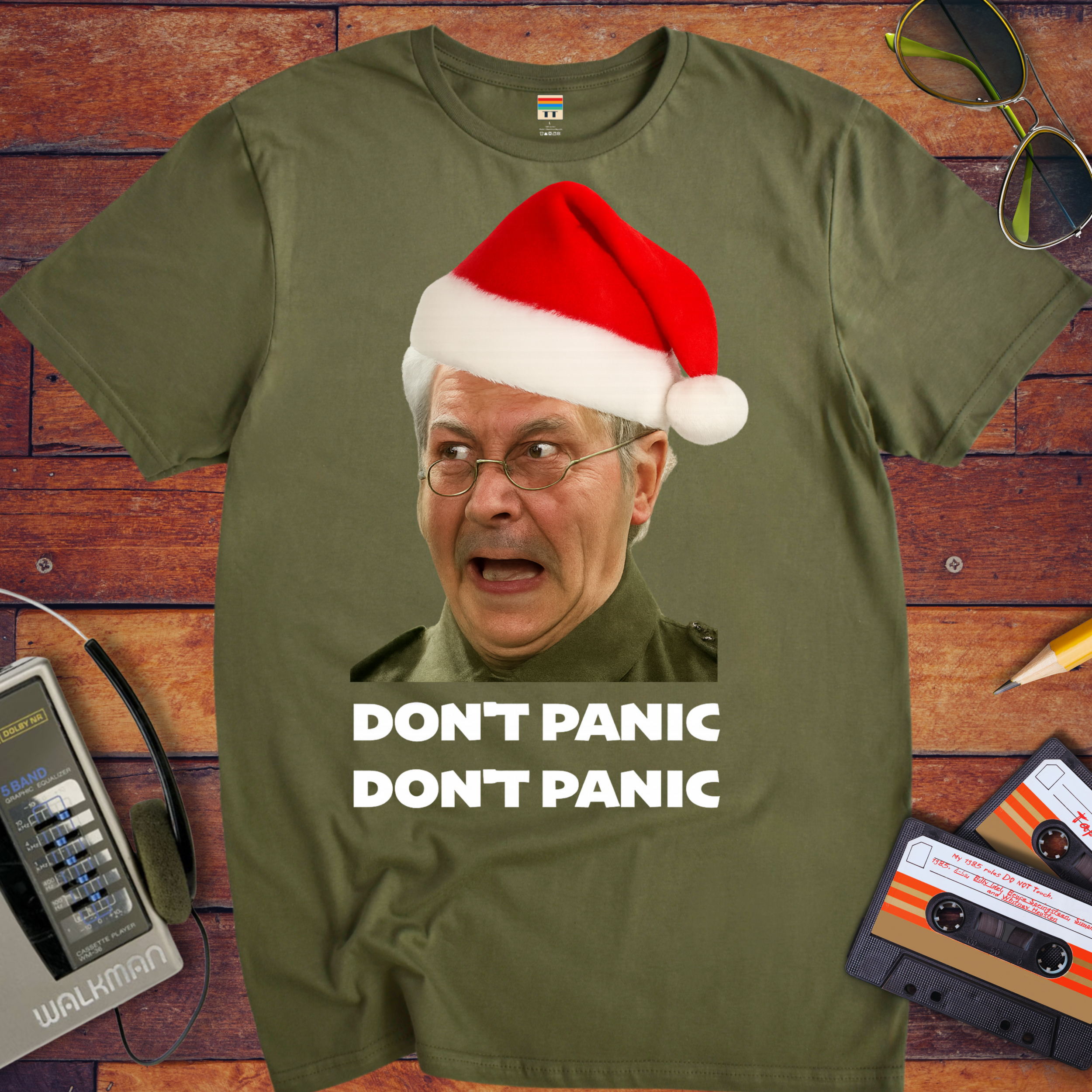 'Don't Panic Xmas' Funny T-Shirt