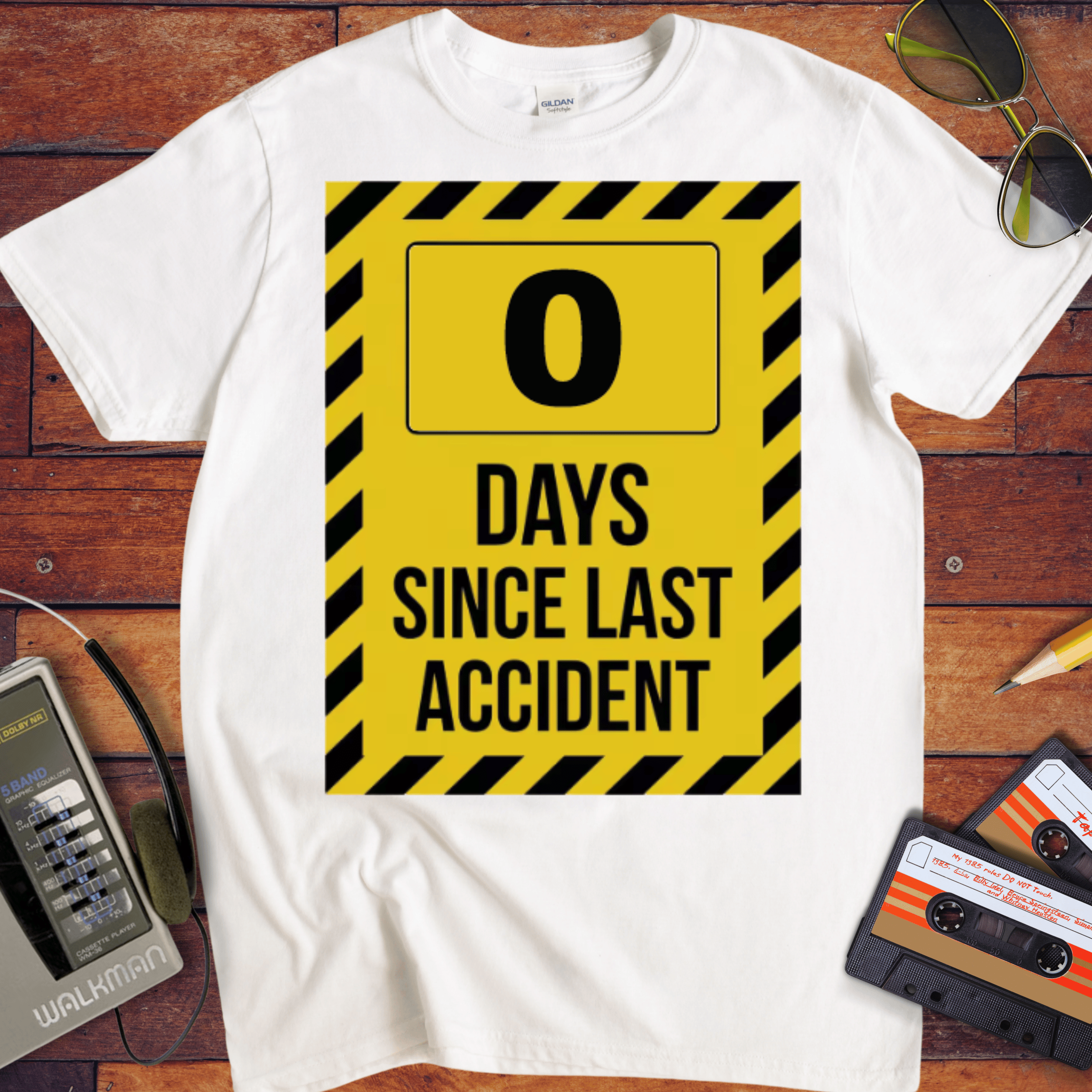 '0 Days Since Last Accident' Funny T-Shirt