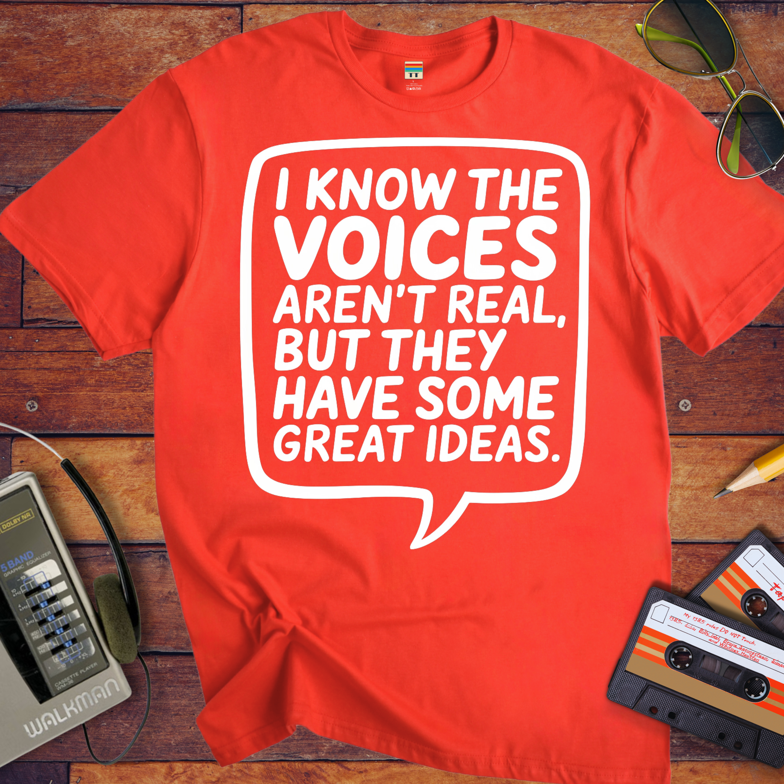 'I Know the Voices Aren't Real' Funny T-Shirt