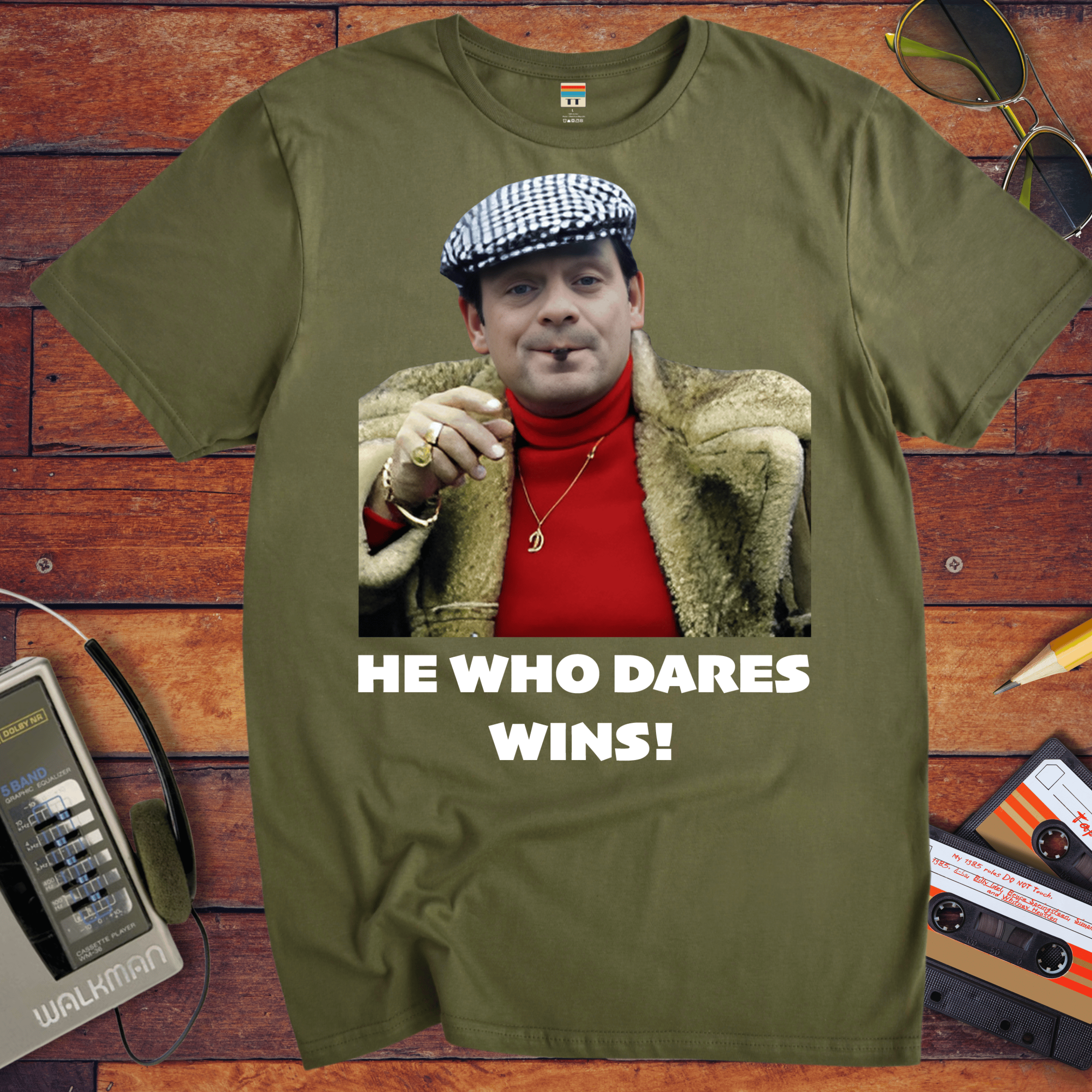 'HE WHO DARES WINS!'  Funny T-Shirt
