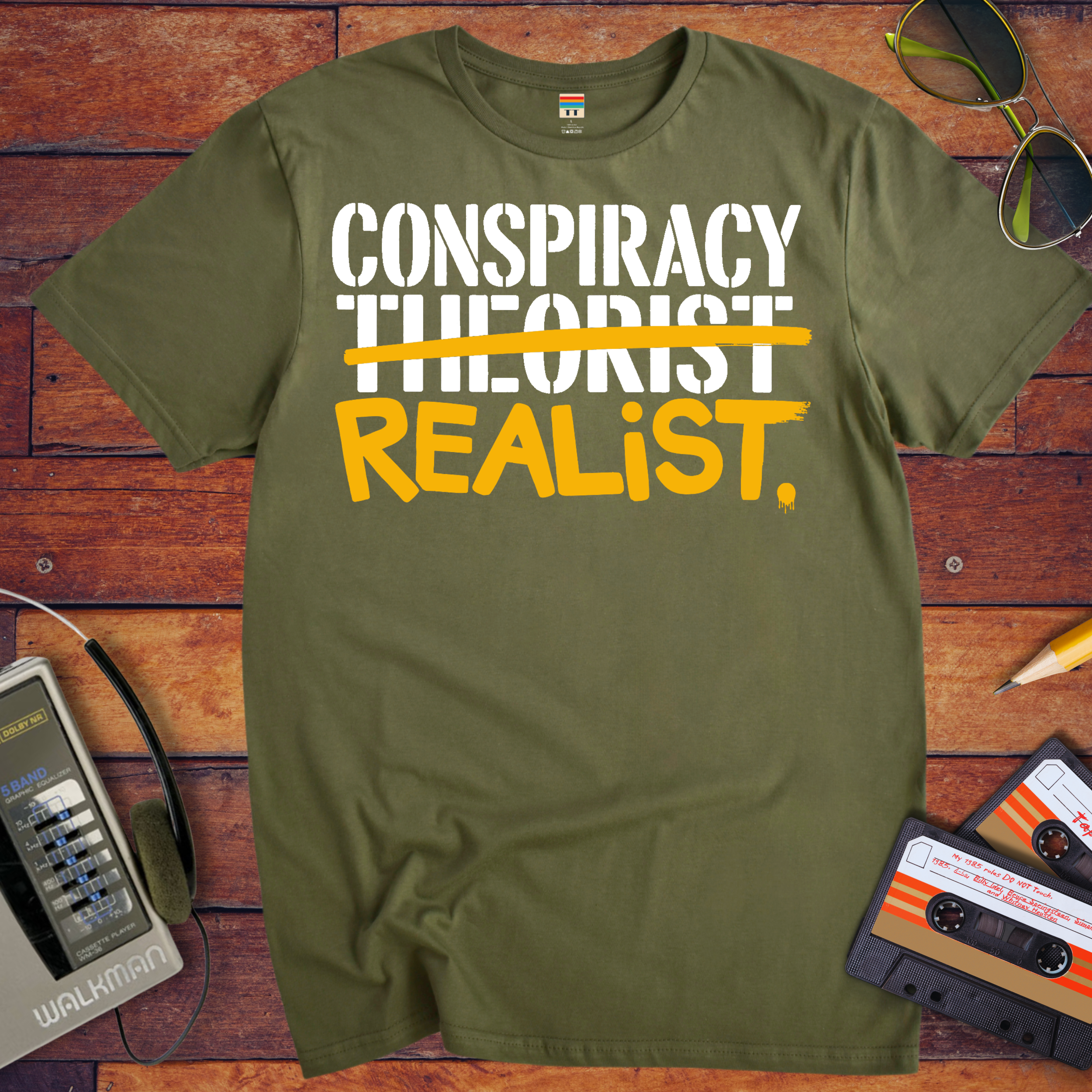 'CONSPIRACY THEORIST' and 'REALIST' Funny T-Shirt