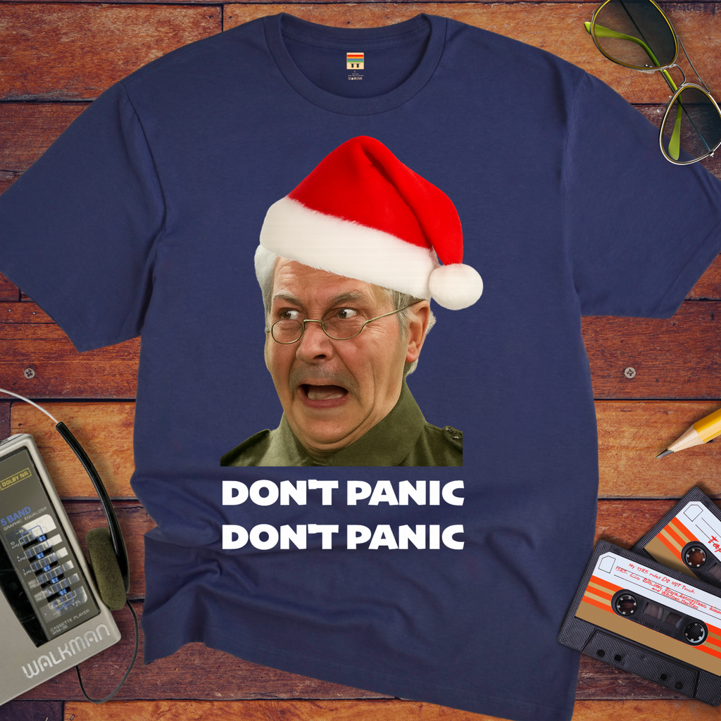'Don't Panic Xmas' Funny T-Shirt