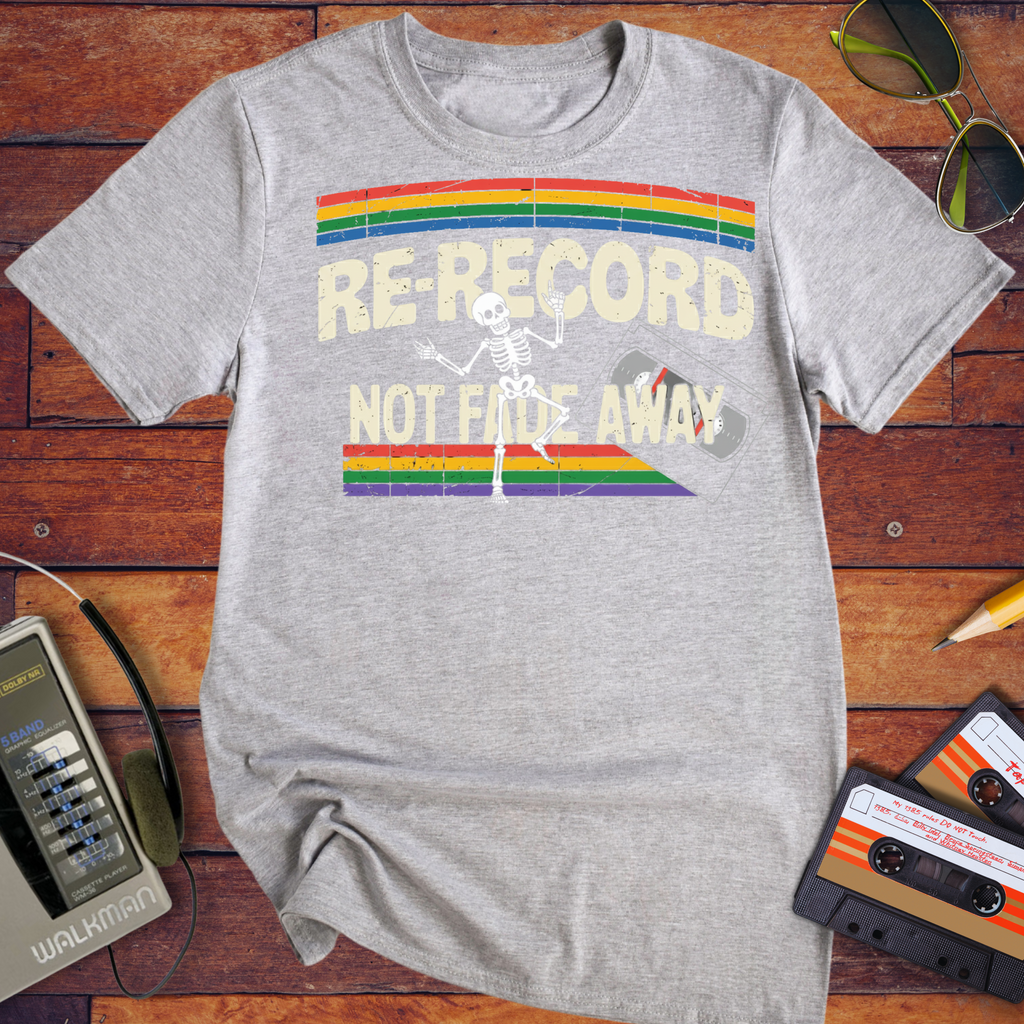 'Re-Record, Not Fade Away' Cassette Tape T-Shirt