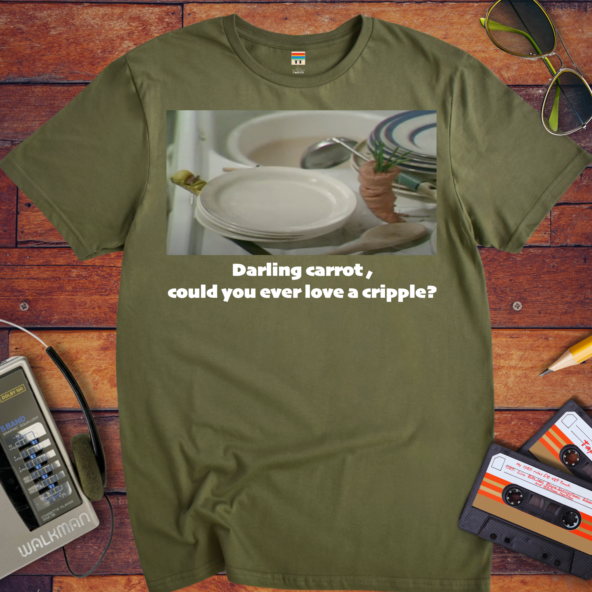 'Darling carrot, could you ever love a cripple?' Funny T-Shirt