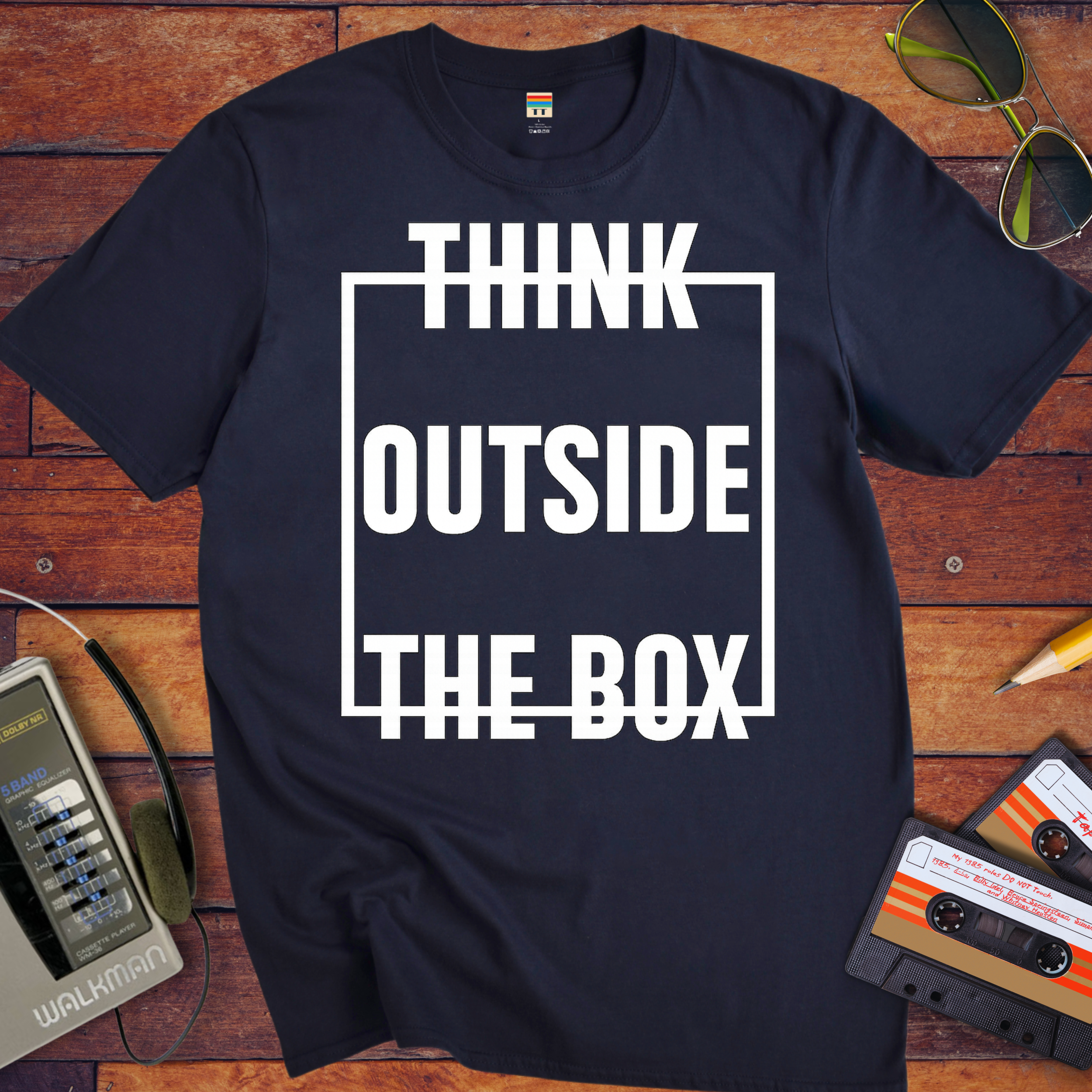 'Think Outside The Box' Funny T-Shirt