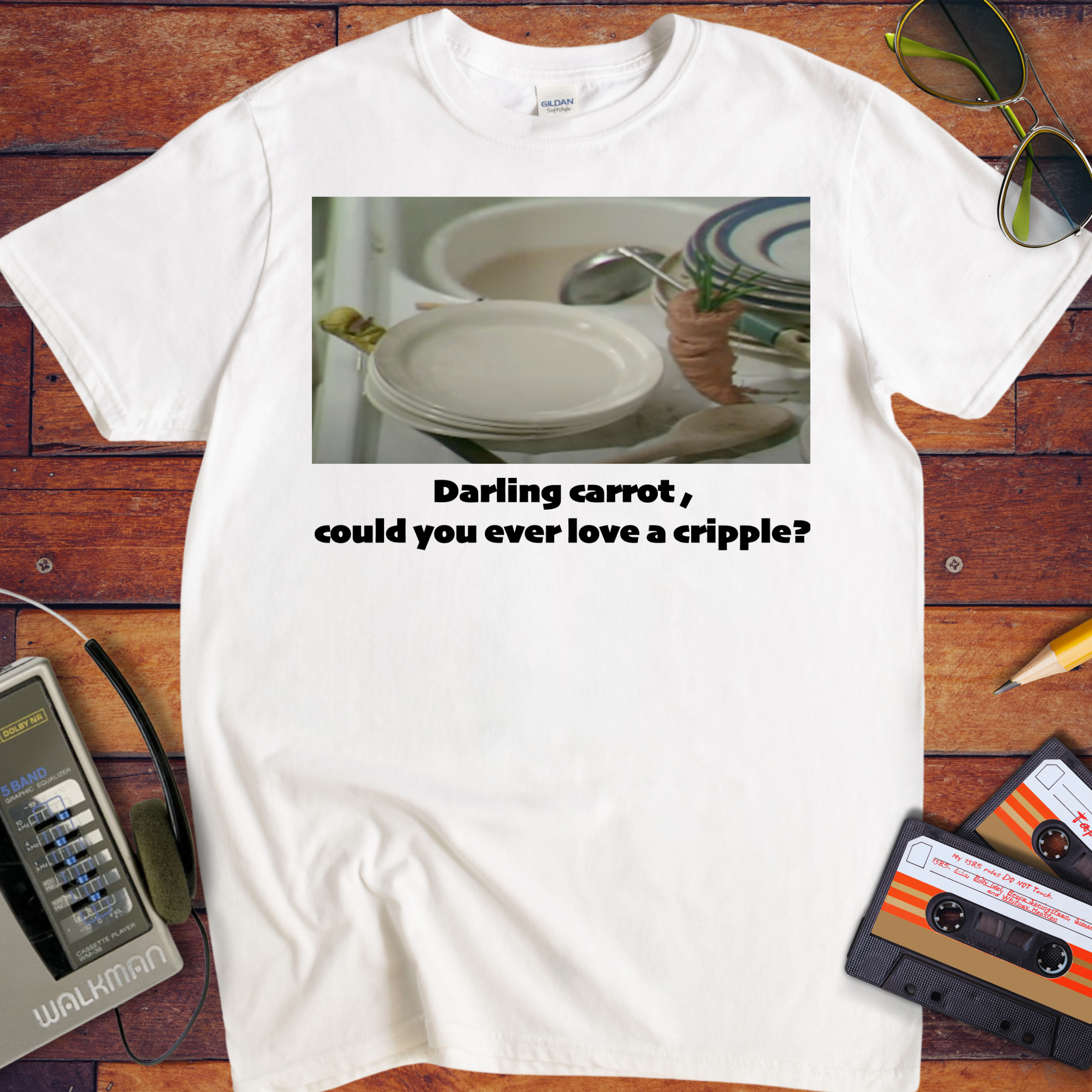'Darling carrot, could you ever love a cripple?' Funny T-Shirt