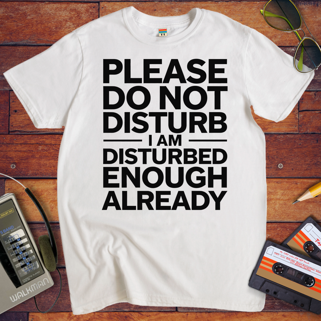 'PLEASE DO NOT DISTURB I AM DISTURBED ENOUGH ALREADY' T-Shirt