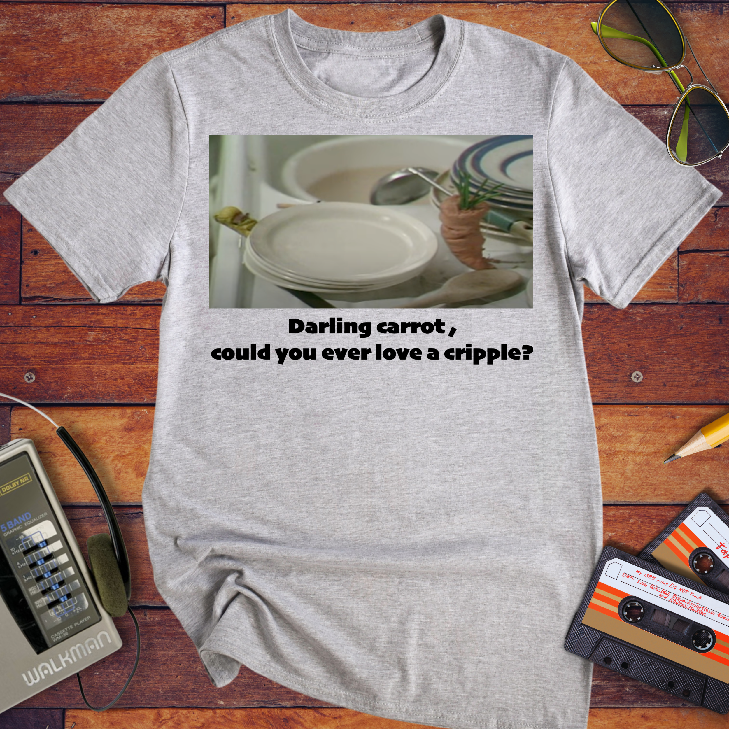'Darling carrot, could you ever love a cripple?' Funny T-Shirt