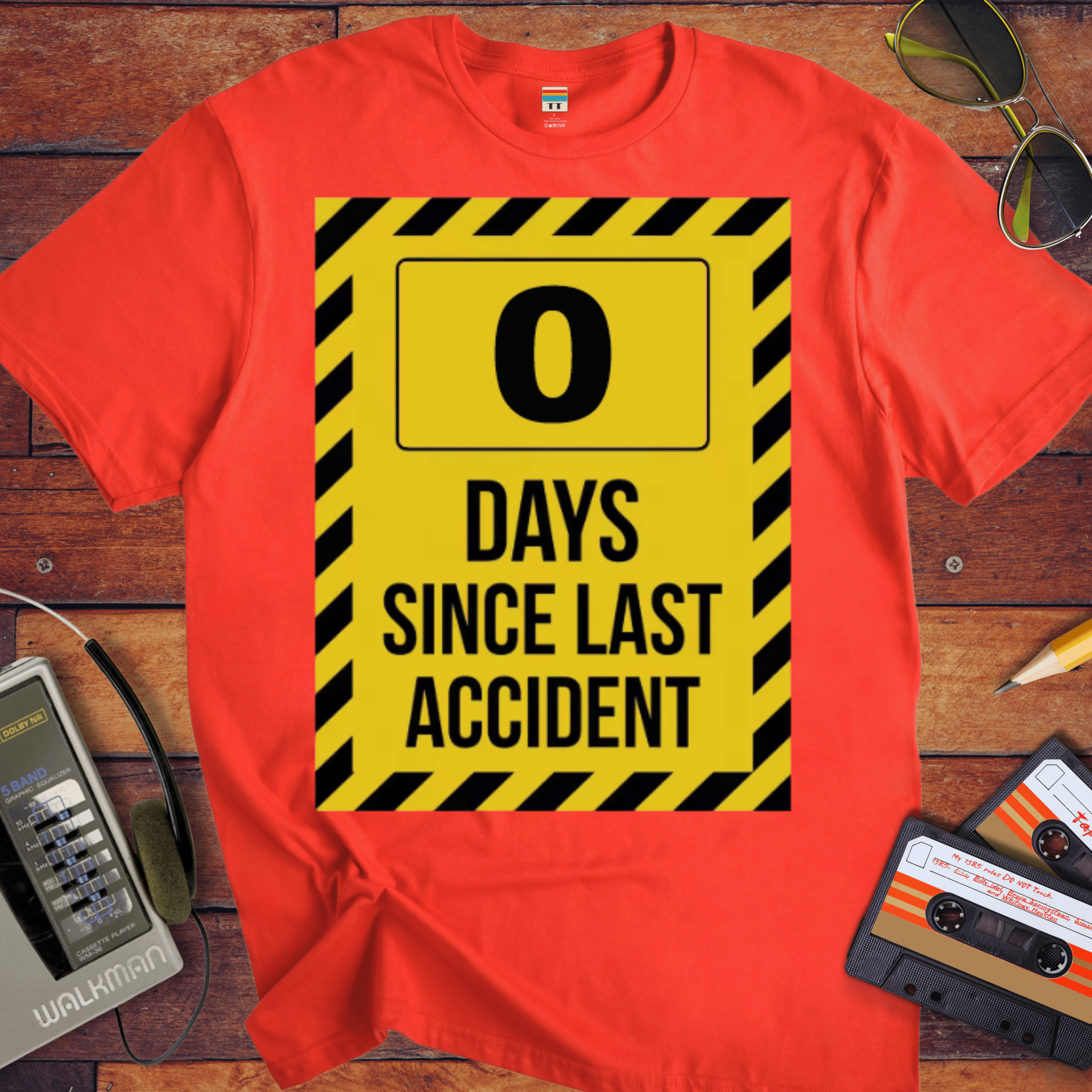 '0 Days Since Last Accident' Funny T-Shirt