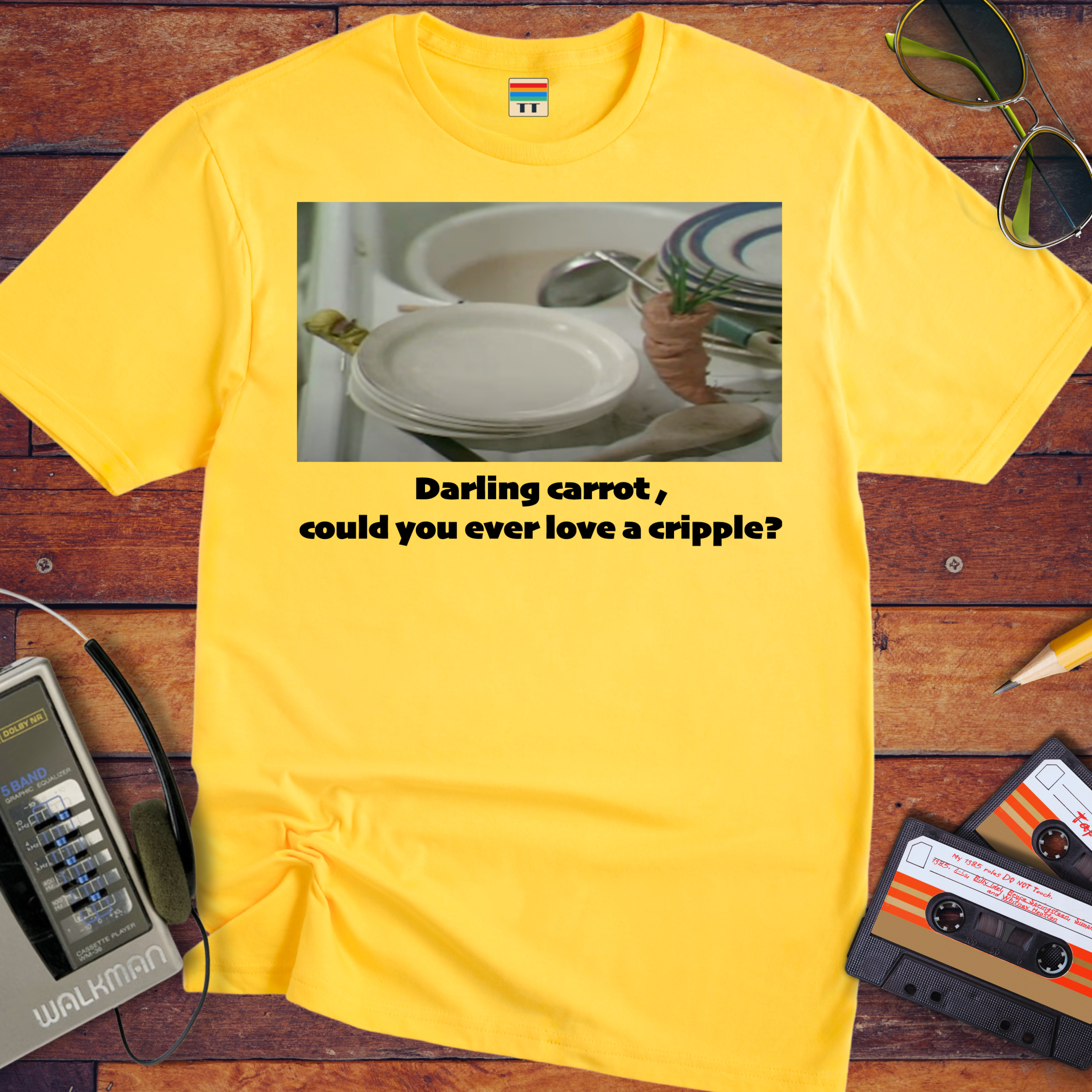 'Darling carrot, could you ever love a cripple?' Funny T-Shirt
