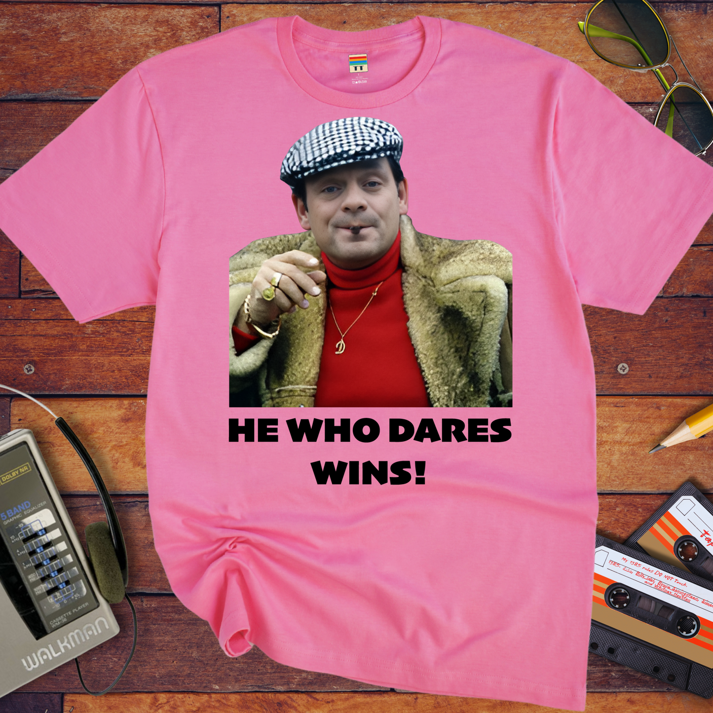 'HE WHO DARES WINS!'  Funny T-Shirt