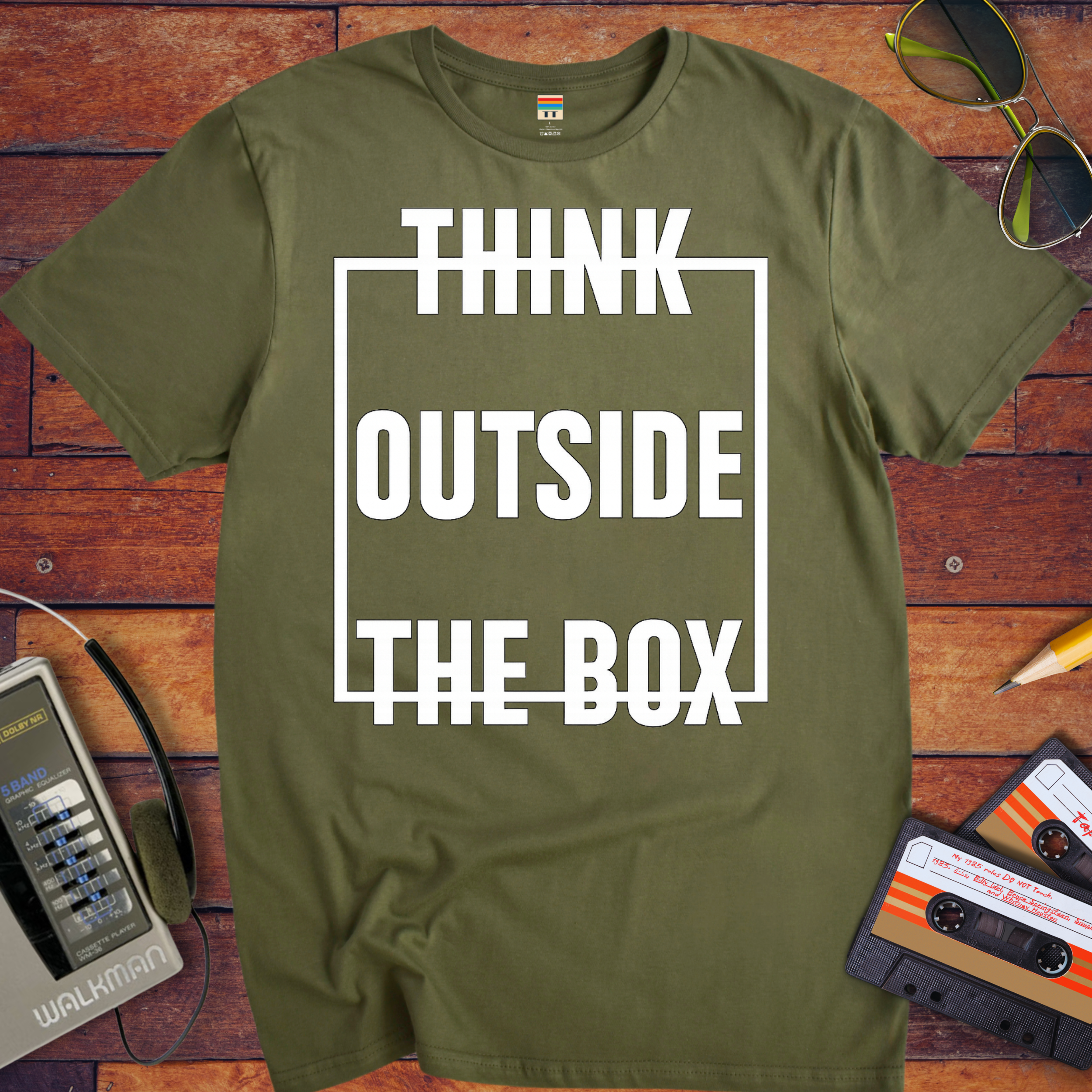 'Think Outside The Box' Funny T-Shirt