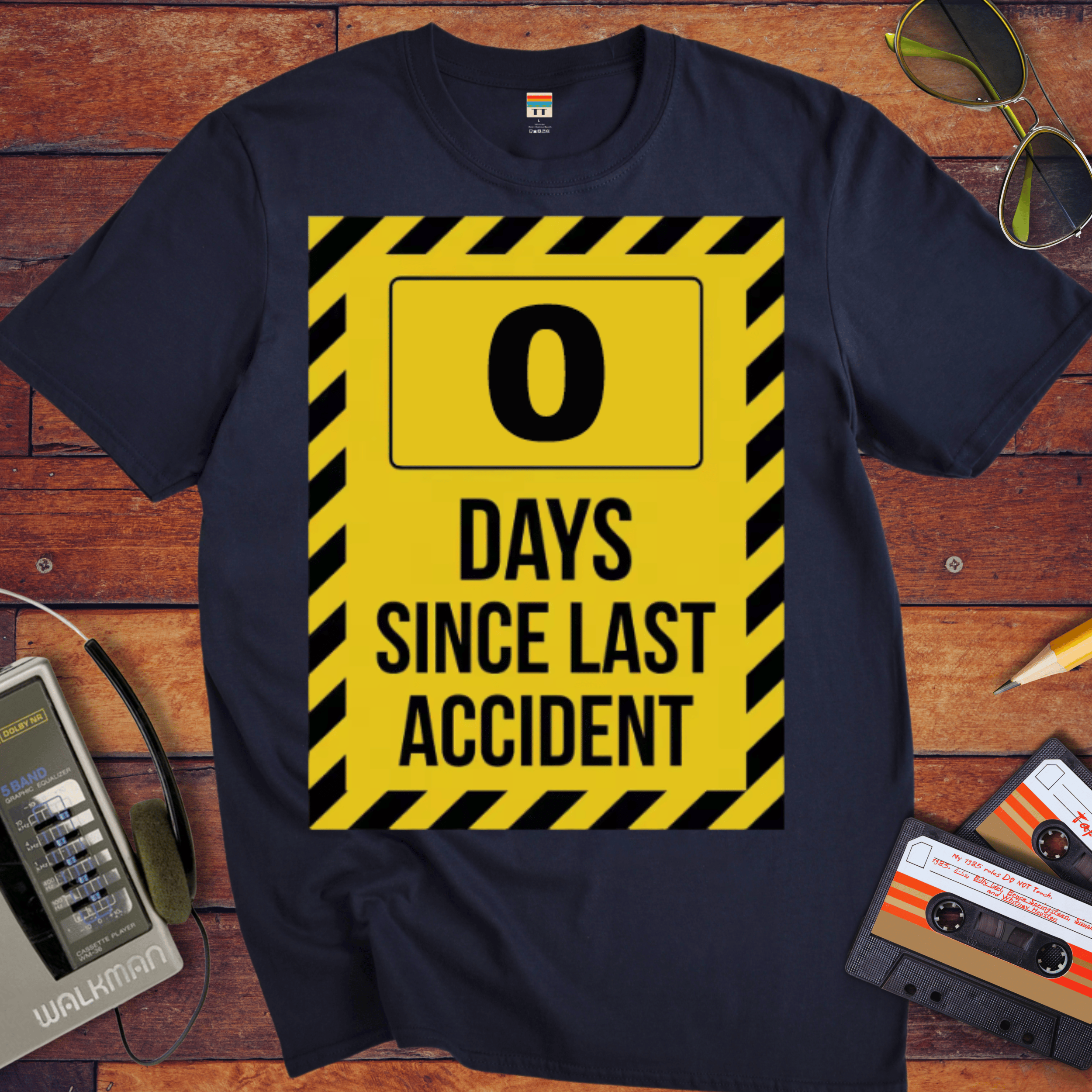 '0 Days Since Last Accident' Funny T-Shirt