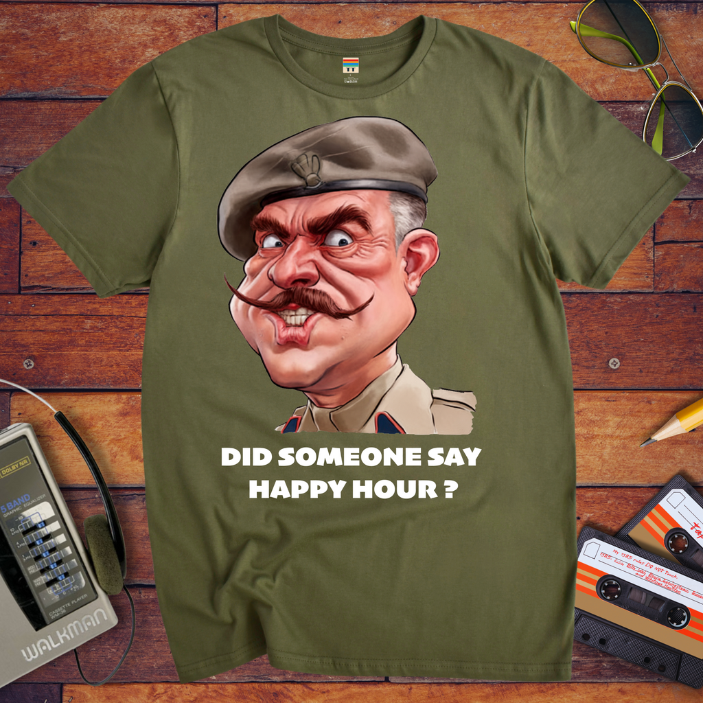 'Did somebody say, happy hour?' T-Shirt