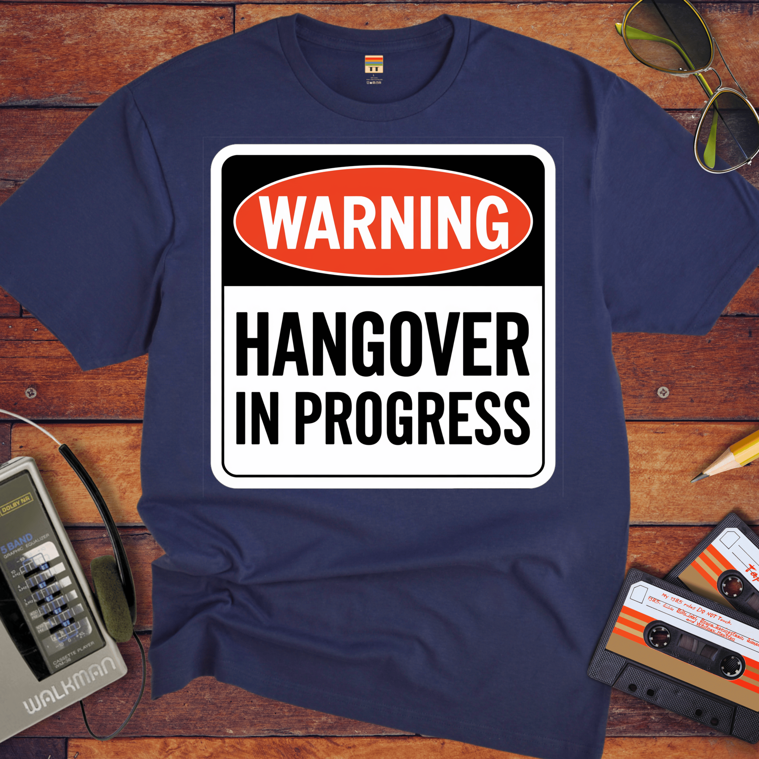 'WARNING HANGOVER IN PROGRESS' Funny T-Shirt