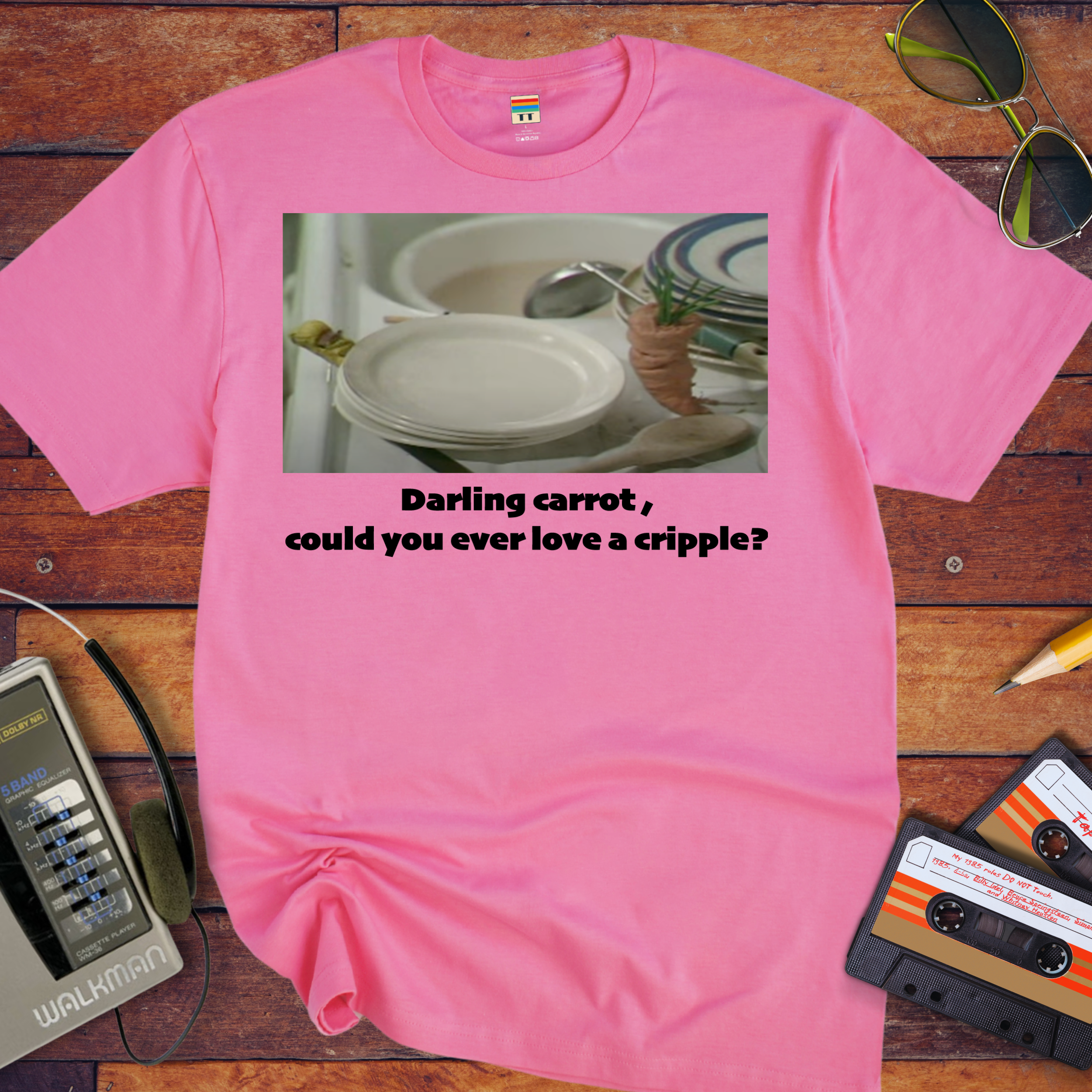 'Darling carrot, could you ever love a cripple?' Funny T-Shirt