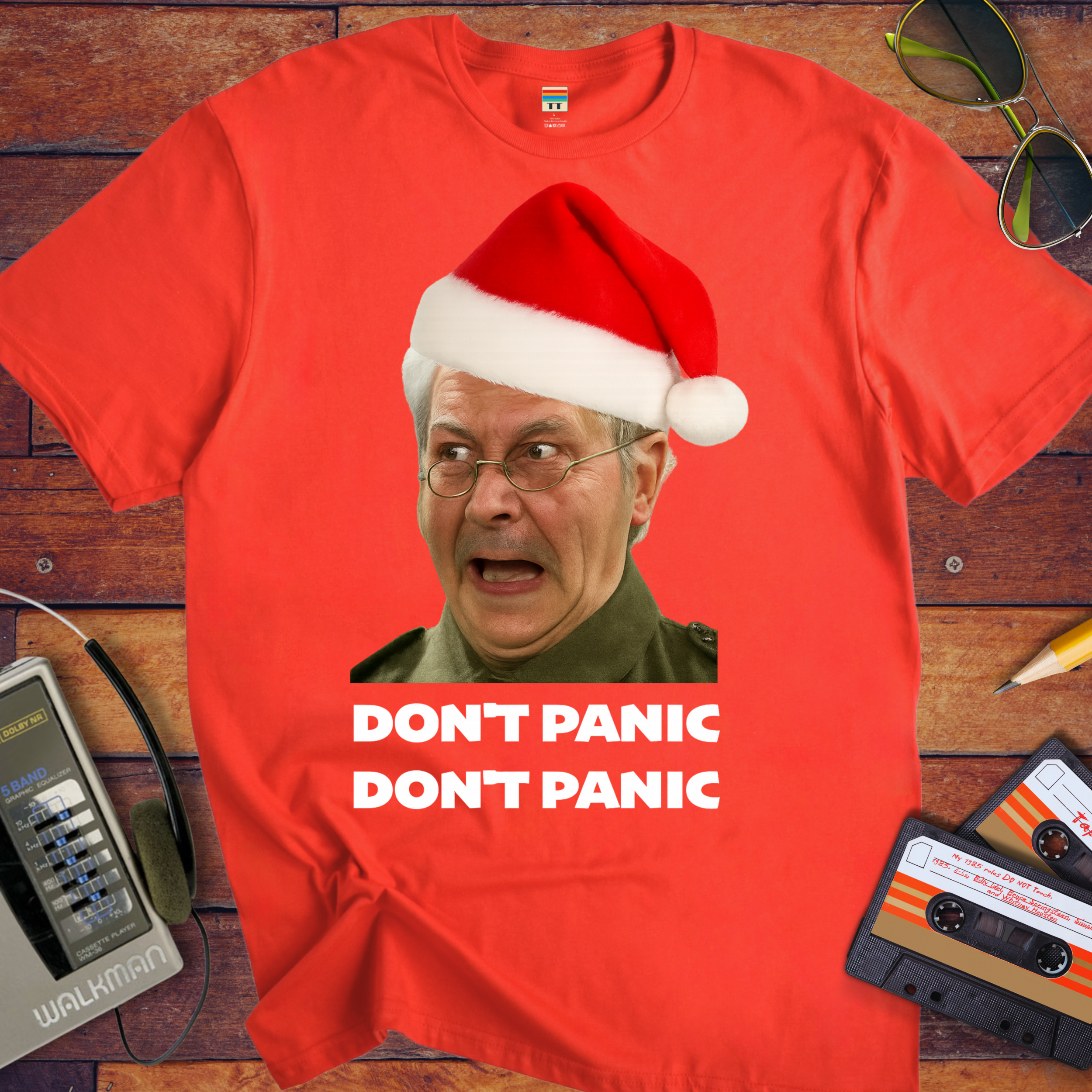 'Don't Panic Xmas' Funny T-Shirt