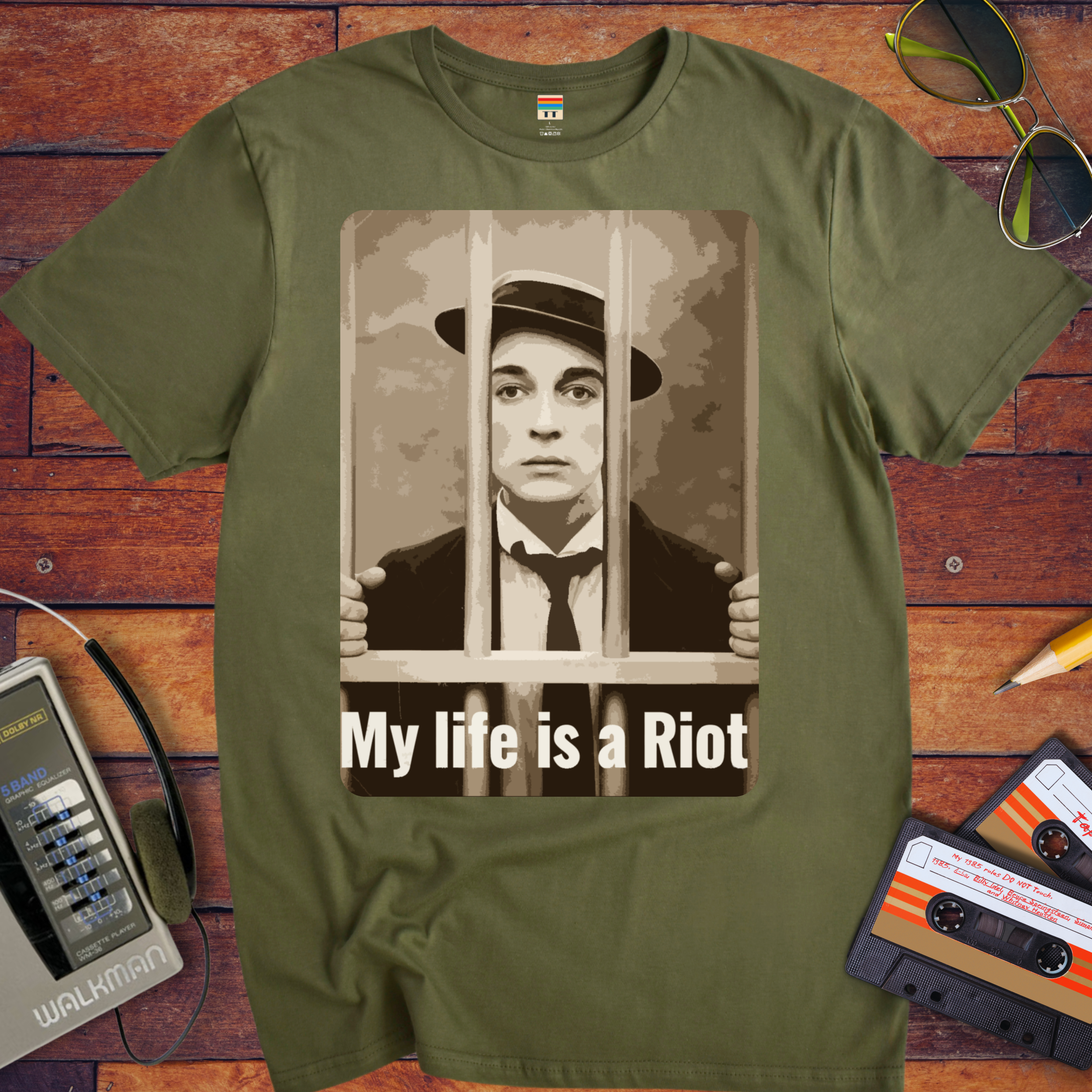 Life's a Riot T-Shirt | Buster Keaton Inspired Tee