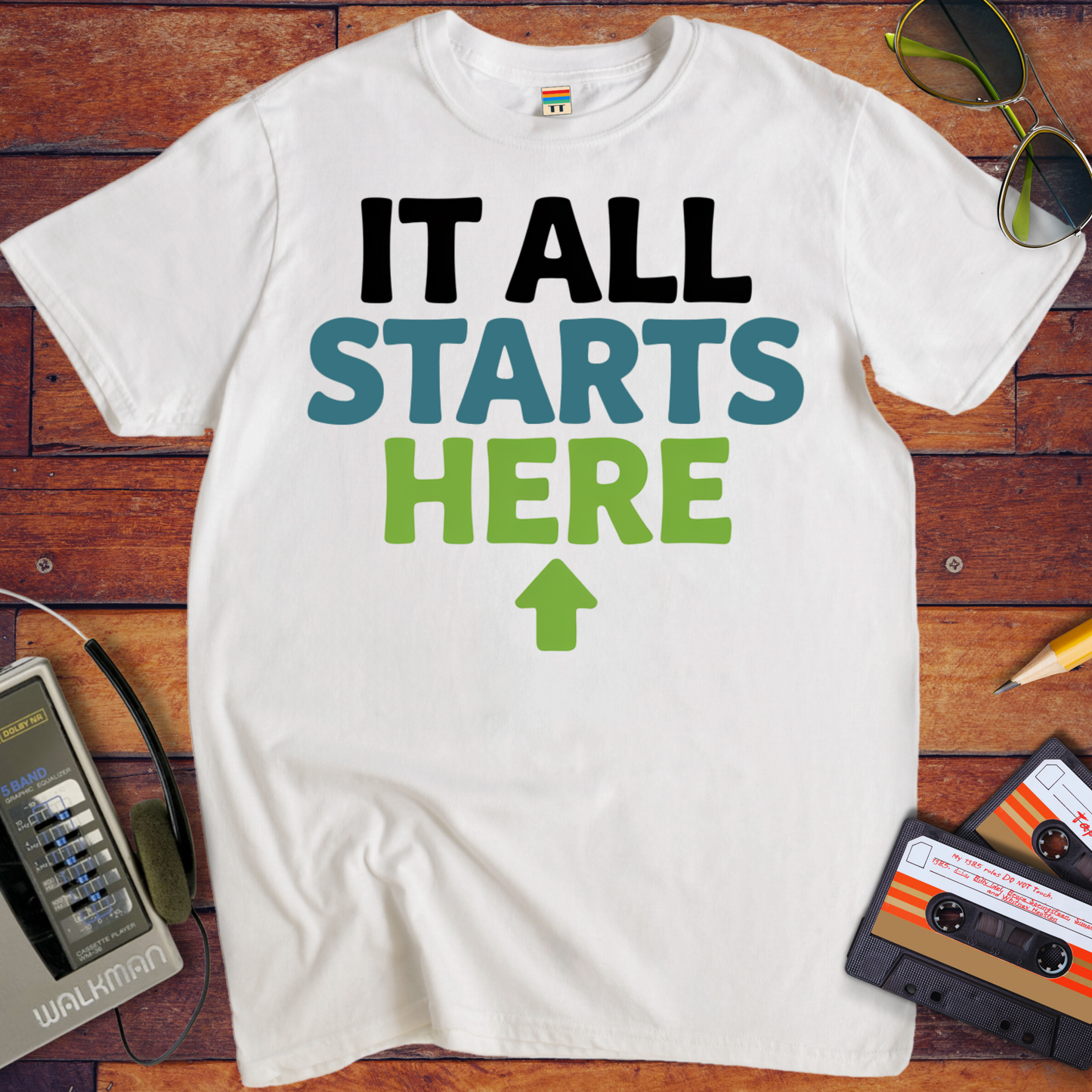 'It all starts here' T-Shirt